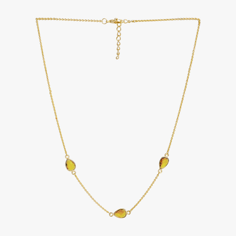 Minimal Citrine Quartz Necklace