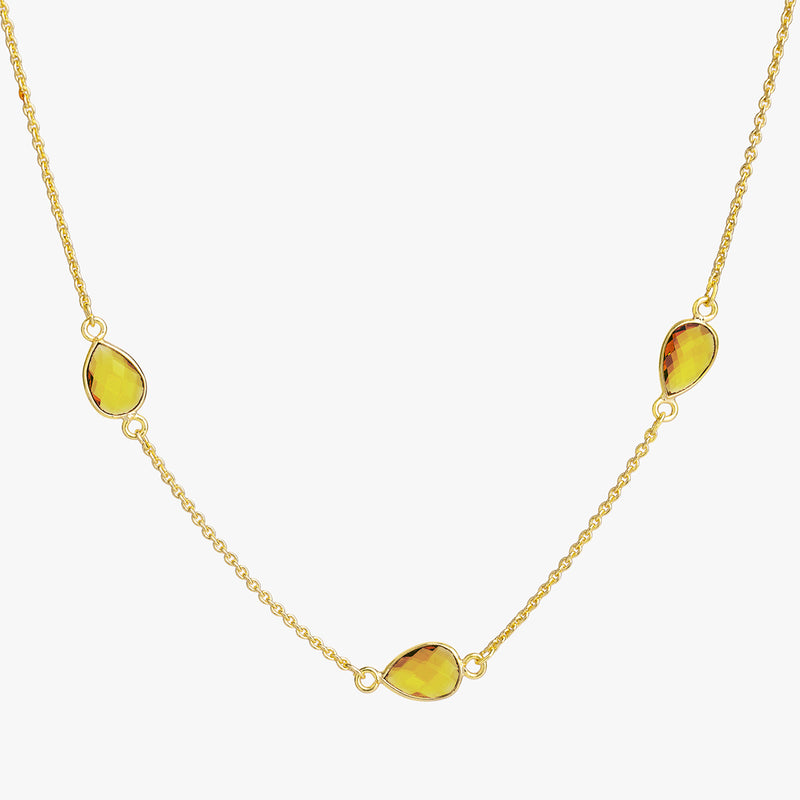Minimal Citrine Quartz Necklace