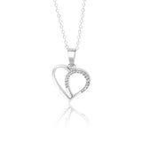 Buy Silver Studded Heart Pendant Necklace Online | March