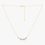 Buy 18k Gold Plated Silver Multi coloured Round Zircon Necklace Online | March