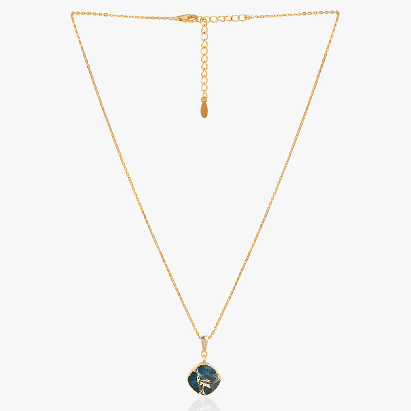 Buy 18k Gold Plated Silver Apatite Copper Turquoise Necklace Online | March