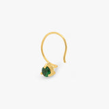 Buy 18K Gold Plated Silver Green Zircon Nose Pin Online | March