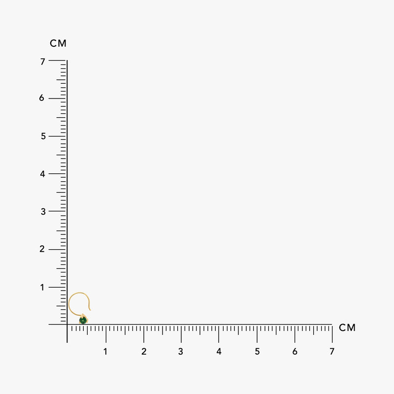 Buy 18K Gold Plated Silver Green Zircon Nose Pin Online | March