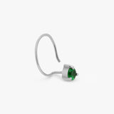 Buy Silver Green Zircon Nose Pin Online | March