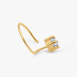 Buy 18k Classic Gold Plated Silver Zircon Nose Pin Online | March