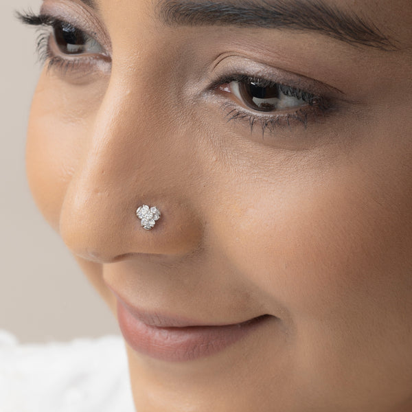 Buy Silver Studded Nose Pin Online | March