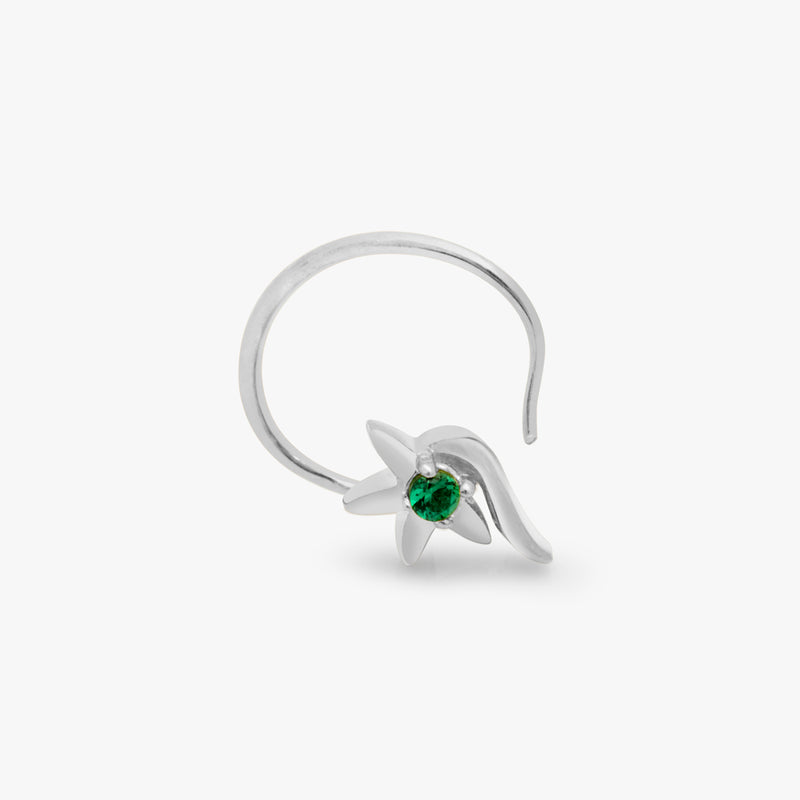 Buy Green Zircon Silver Nose Pin Online | March