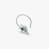Buy Green Zircon Silver Nose Pin Online | March