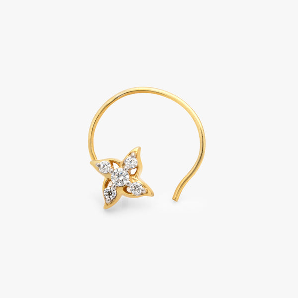 Buy Exquisite 18K Gold Plated Silver Nose Pin Online | March