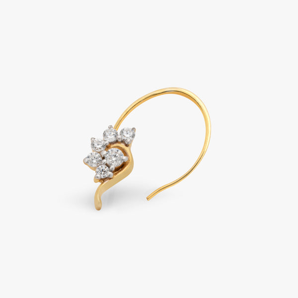 Buy 18KGold Plated Silver Floral Nose Pin Online | March