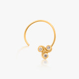 Buy 18k Gold Plated Silver Zircon Spiral Nose Pin Online | March