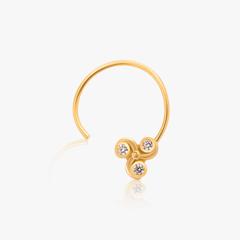 Buy 18k Gold Plated Silver Zircon Spiral Nose Pin Online | March