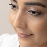 Buy 18k Gold Plated Silver Zircon Spiral Nose Pin Online | March