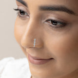 Buy Contemporary White Zircon Silver Nose Ring Online | March