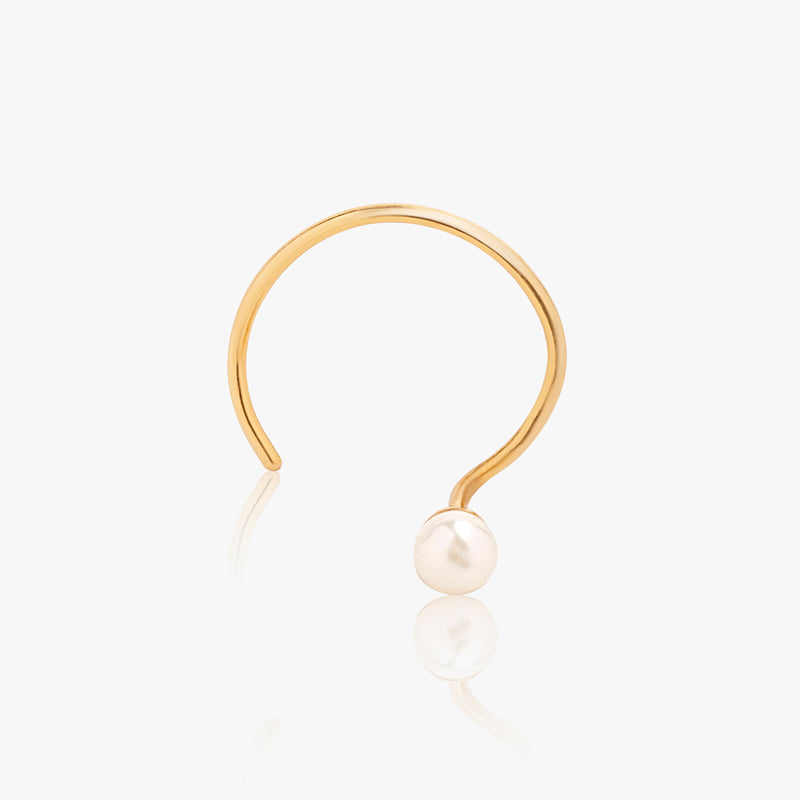 Buy 18k Gold Plated Silver Pearl Nose Pin Online | March