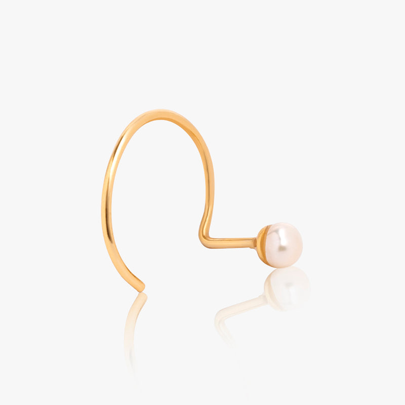 Buy 18k Gold Plated Silver Pearl Nose Pin Online | March