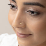18k Gold Plated Silver Floret Zircon Nose Pin