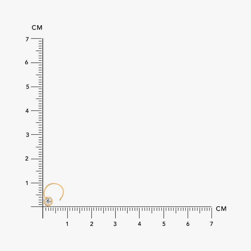 18k Gold Plated Silver Floret Zircon Nose Pin