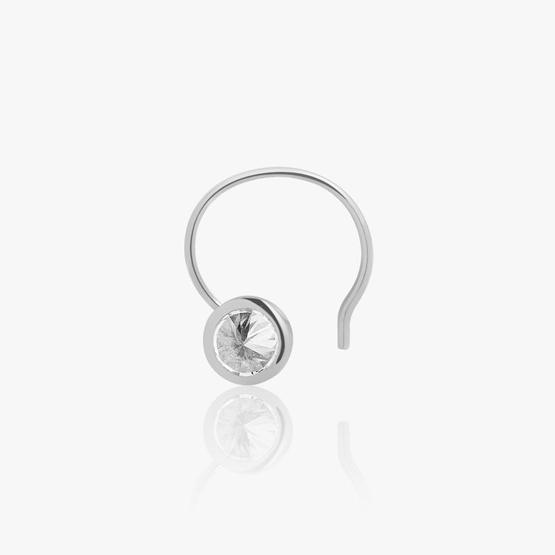 Silver Solo Zircon Nose Pin