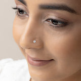 Silver Solo Zircon Nose Pin