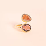 Adjustable Orange Druzy Ring