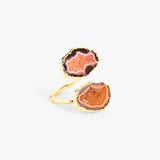 Adjustable Orange Druzy Ring