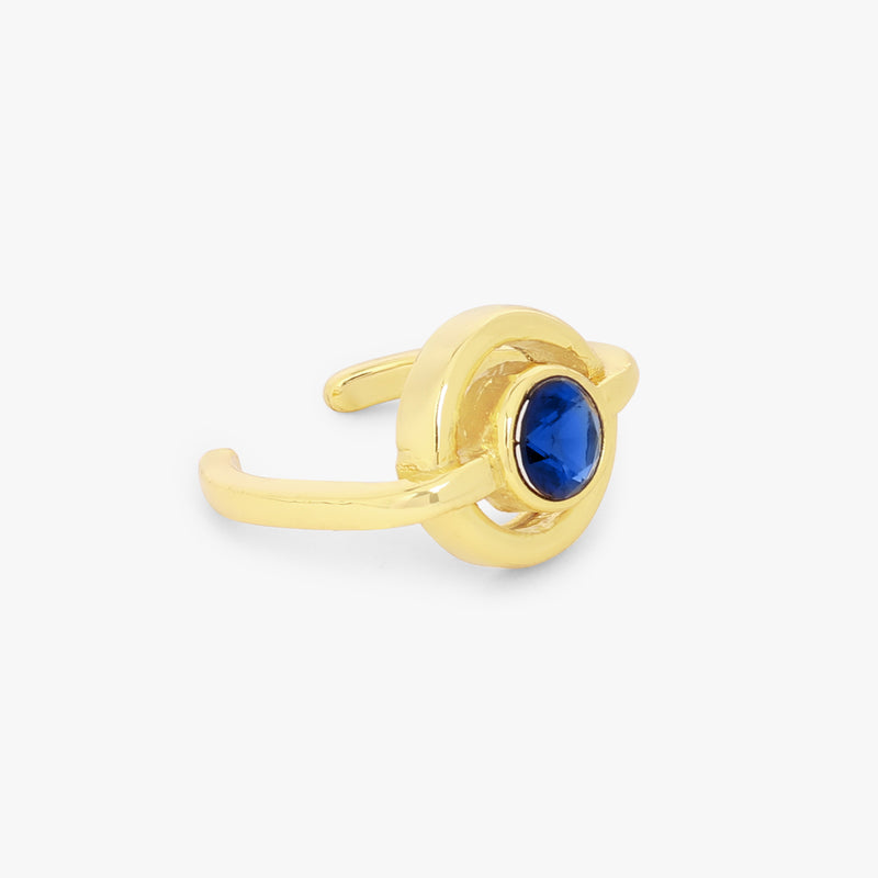 Blue Crystal Circular Ring