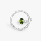 Peridot Green Crystal Statement Ring