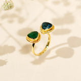 Green & Blue Dual-Tone Quartz Ring