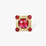 Ruby Red Square Textured Ring