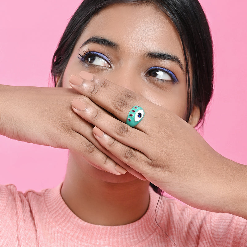 Evil Eye Chunky Enamel Ring