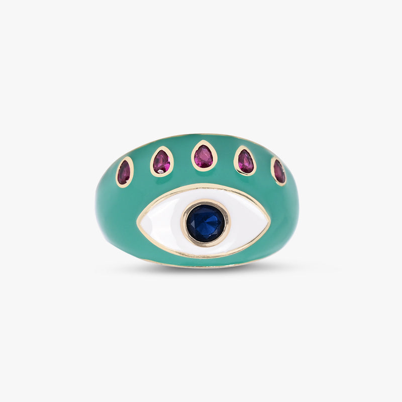 Evil Eye Chunky Enamel Ring