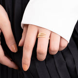 Abstract Adjustable Ring - Gold