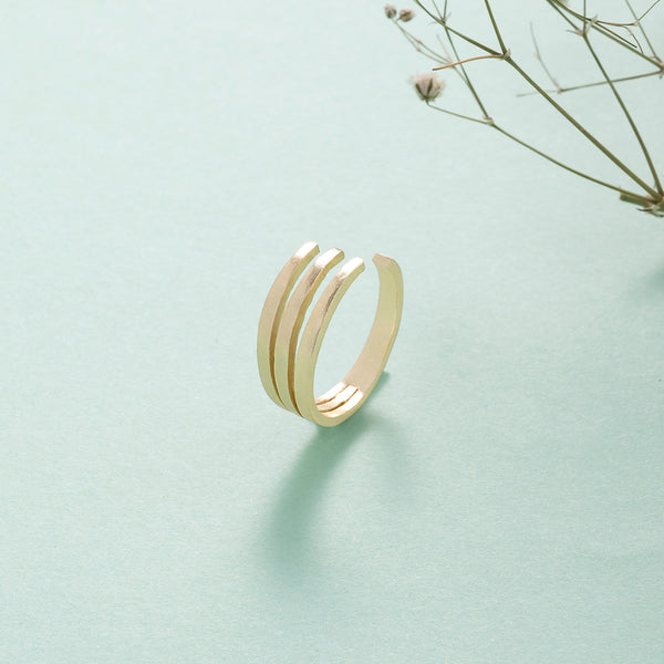 Abstract Adjustable Ring - Gold