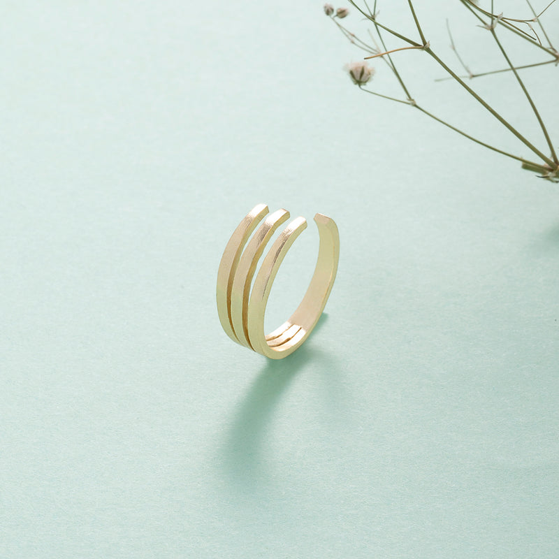 Abstract Adjustable Ring - Gold