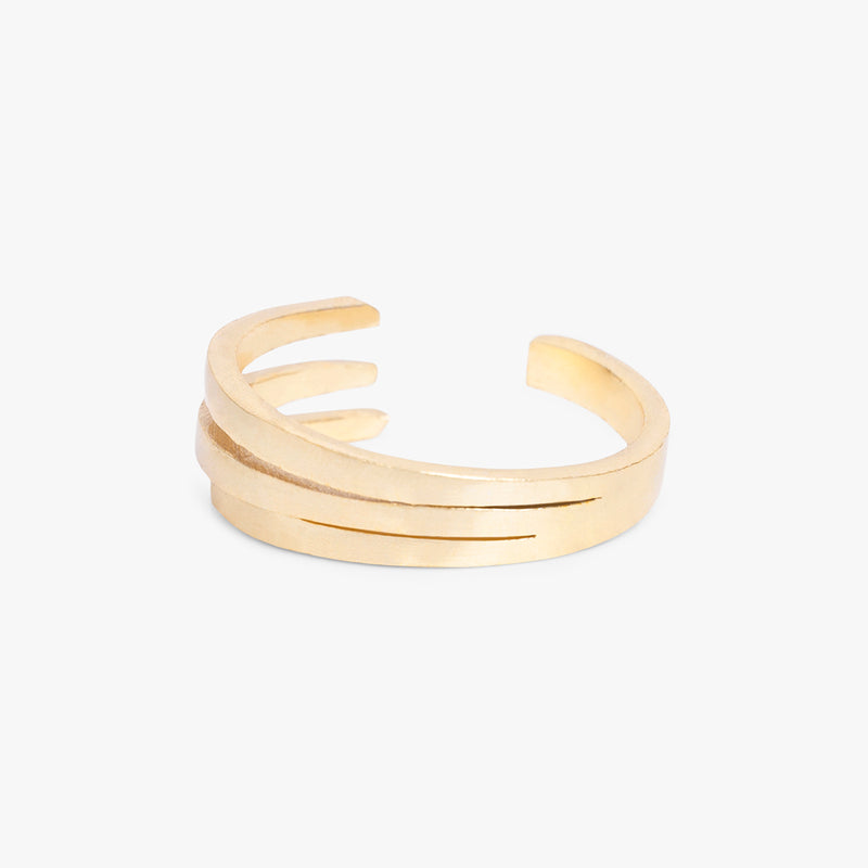 Abstract Adjustable Ring - Gold
