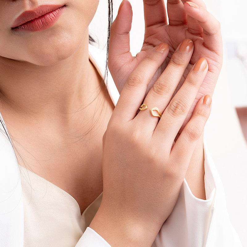 Minimal Front Open Ring - Gold