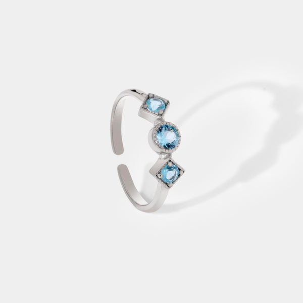 Buy Sleek Blue Topaz Silver Ring Online | March