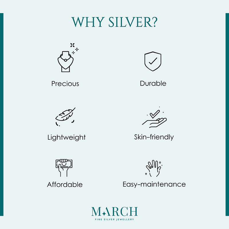 Buy Minimal Zircon Silver Necklace Online | March