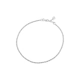 Silver Twisted Weave Chain Anklet