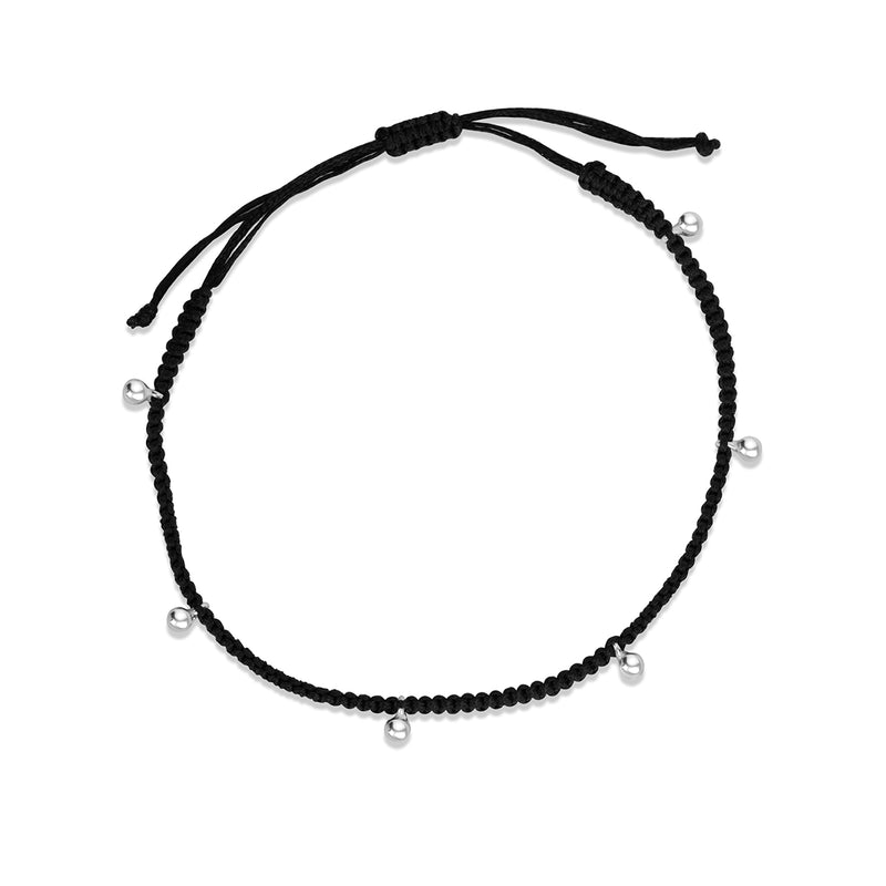 Silver Ghungroo Thread Anklet