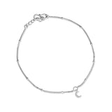 Dangling Moon Silver Anklet