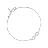 Classic Infinity Silver Anklet