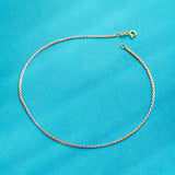 Classic Triple Tone Silver Rope Chain Anklet