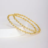 18k Gold Plated Glittering Sheen Silver Bangles - Set of 2