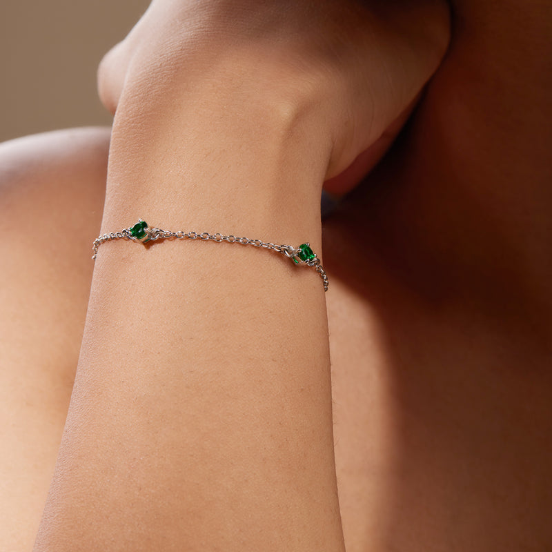 Celtic Knot Created Emerald Bracelet