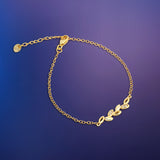 18k Gold Plated Silver Leaf Bracelet
