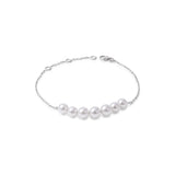 White Pearls Silver Bracelet