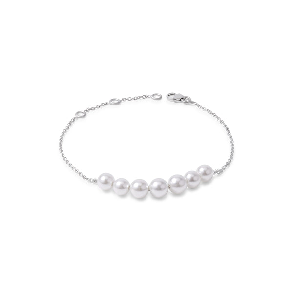White Pearls Silver Bracelet