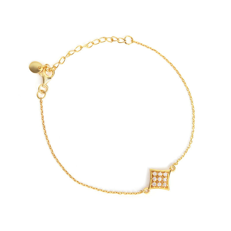 18k Gold Plated Silver Star Bracelet